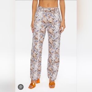 F21 Wide Leg‎ Jeans Size Small Marble Print Canvas Trendy Streetwear Indie Artsy